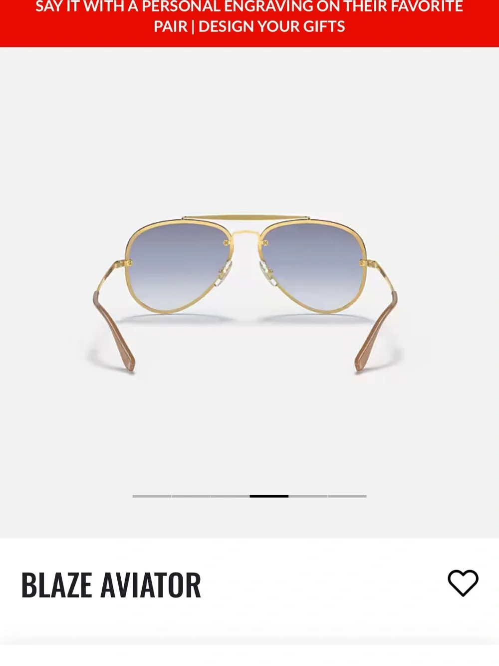 Ray-Ban Blaze Aviator Sunglasses - Arista Gold Frame with Blue Gradient Lenses